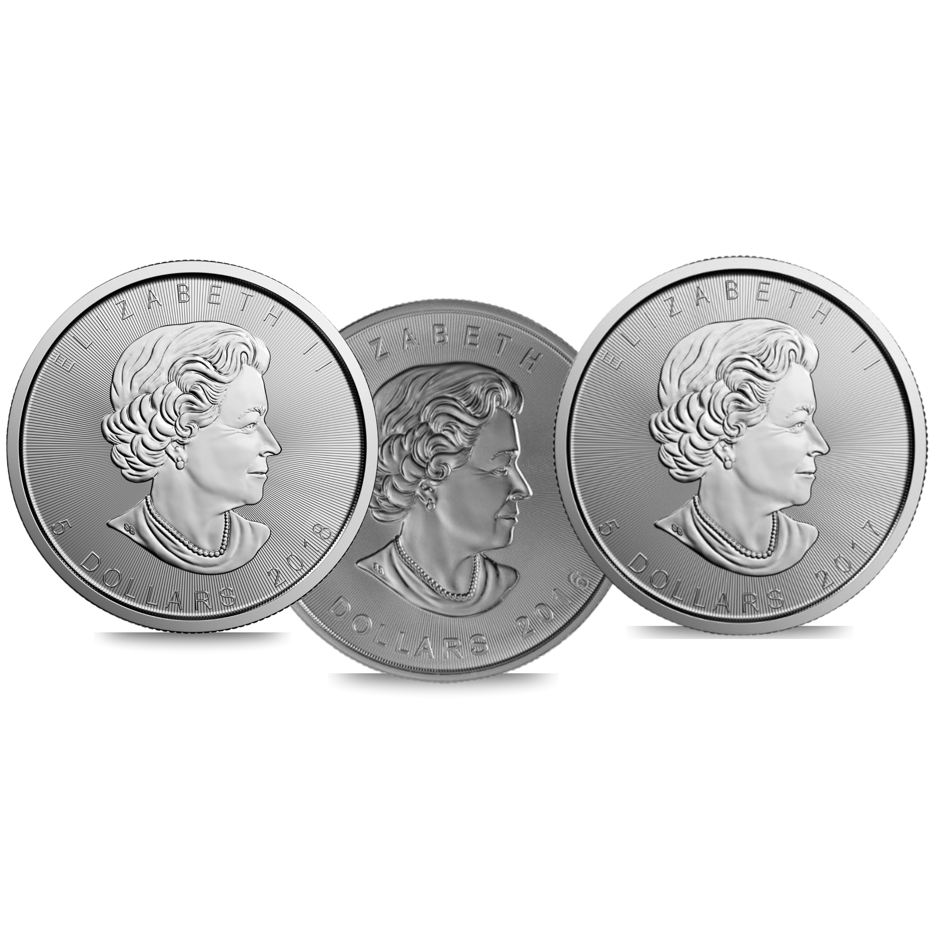 1 oz Canadian Silver Maple Leaf – Obverse with Queen Elizabeth II Portrait (Random Year)