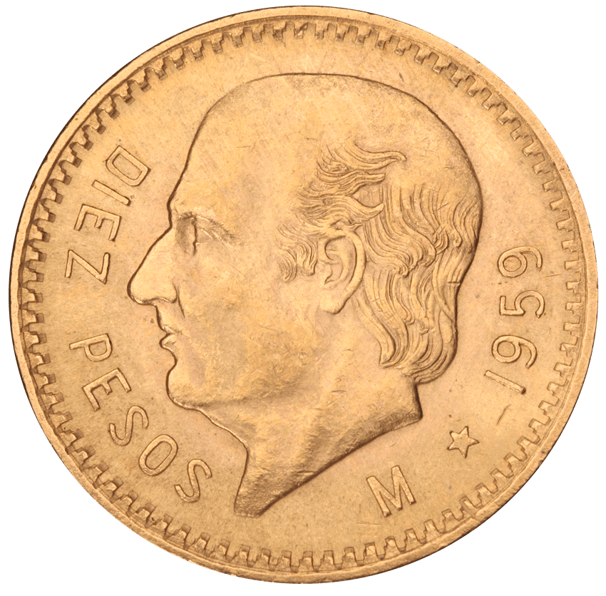 Mexican 10 Pesos Gold Coin | .24 oz (Random Year) - Lone Star Coins